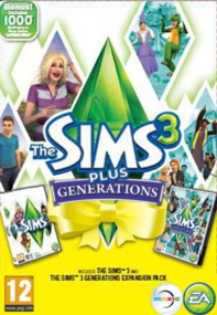 The Sims 3 Plus Generations packshot box art
