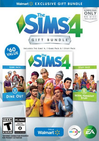 The Sims 4: Walmart Gift Bundle (The Sims 4, The Sims 4: Dine Out, The Sims 4: Movie Hangout Stuff) packshot box art