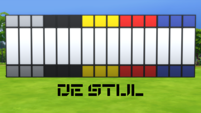 De Stijl Walls for The Sims 4