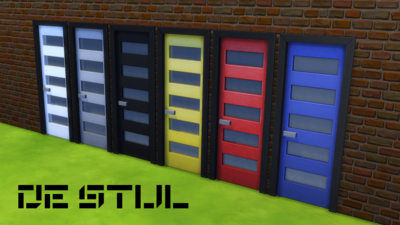 De Stijl Doors for The Sims 4