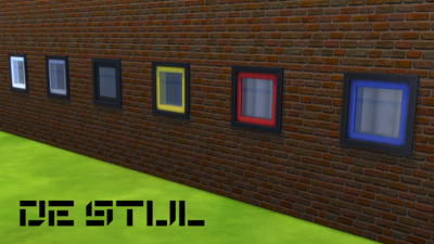 De Stijl Windows for The Sims 4