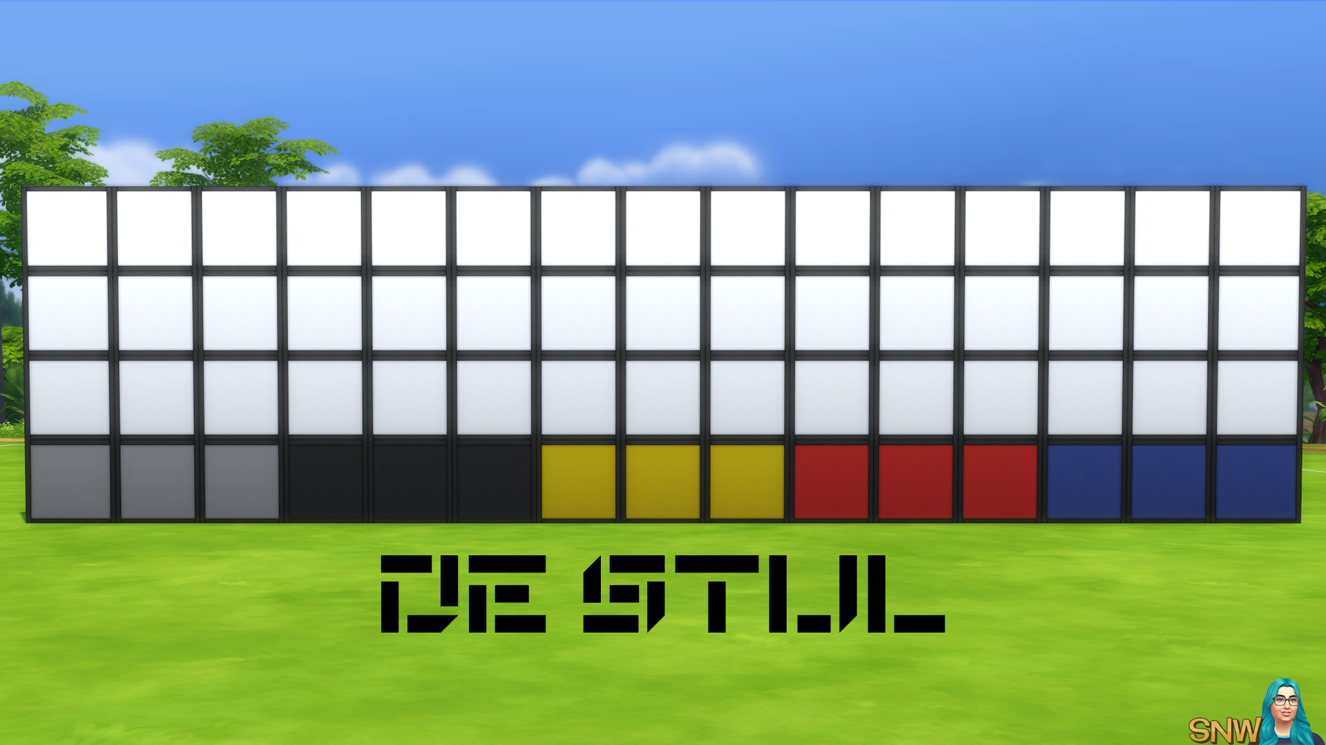 De Stijl Walls for The Sims 4