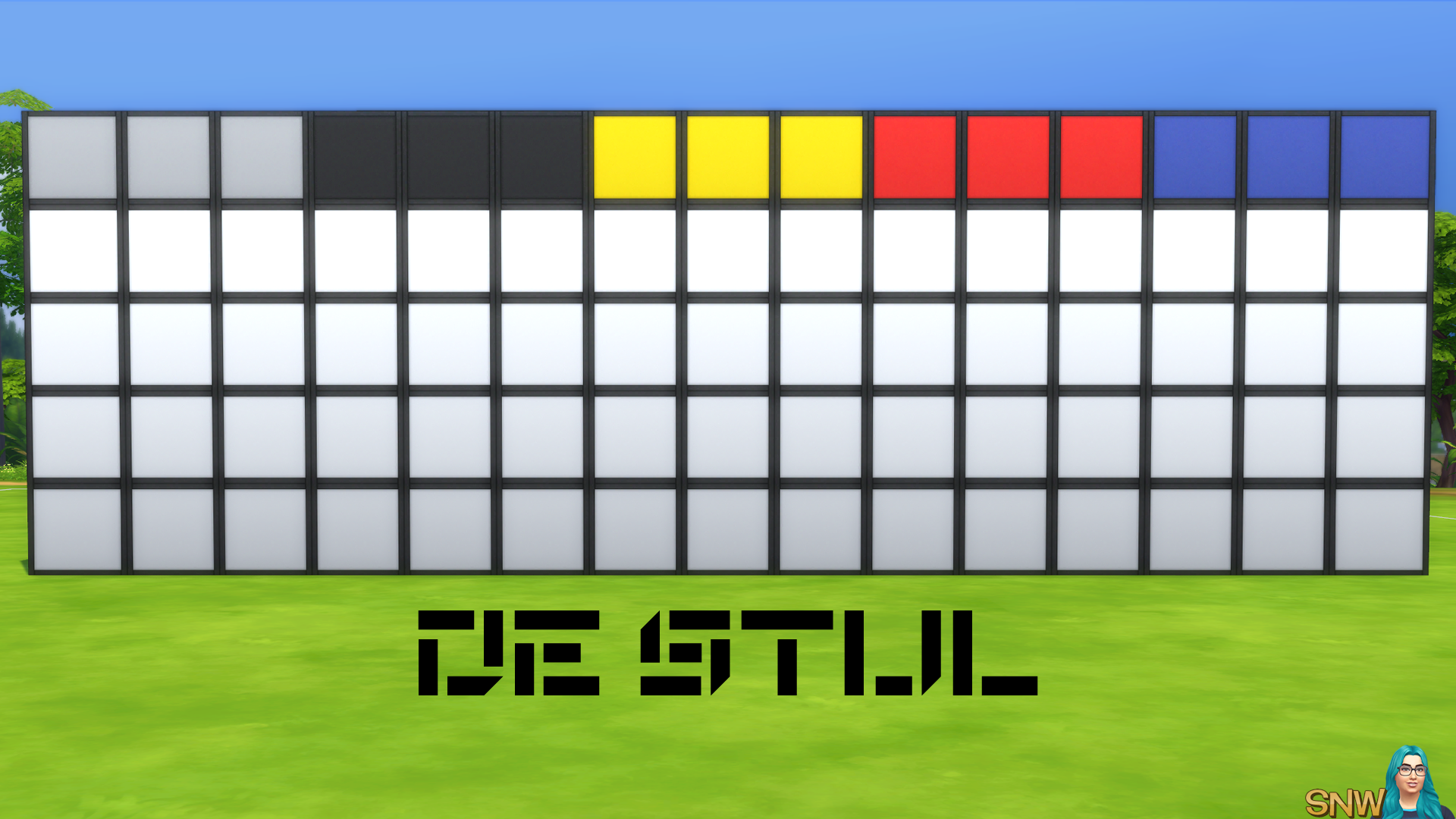 De Stijl Walls for The Sims 4