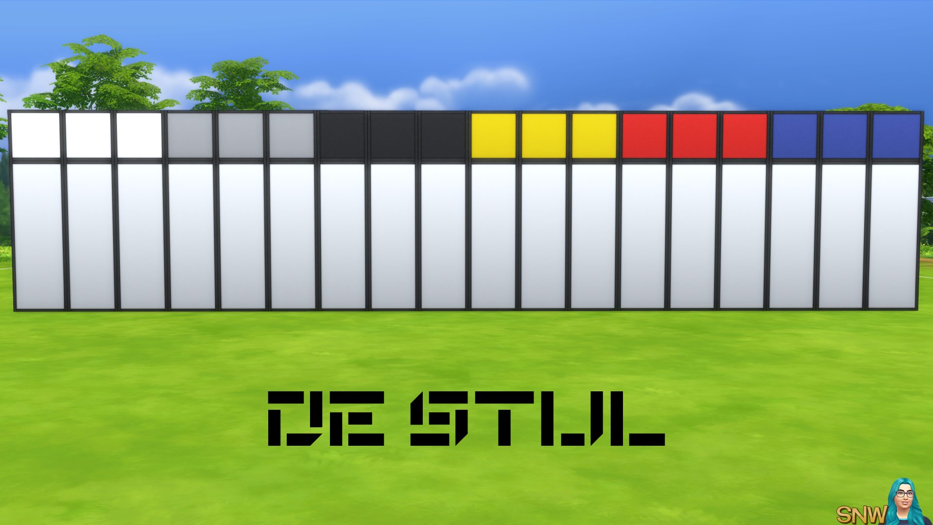 De Stijl Walls for The Sims 4