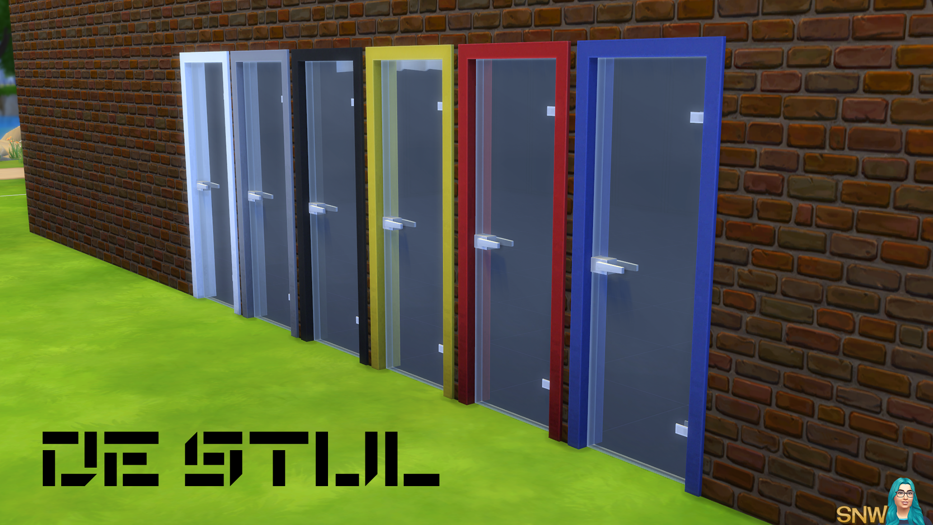 De Stijl Doors for The Sims 4