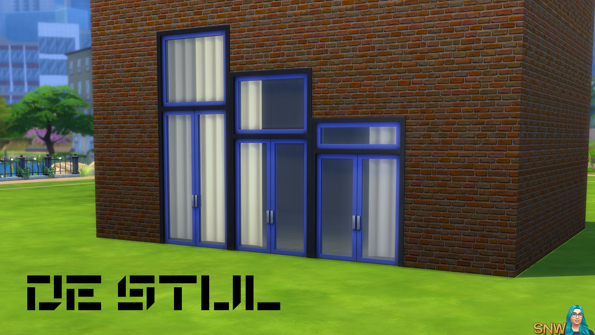 De Stijl Doors for The Sims 4