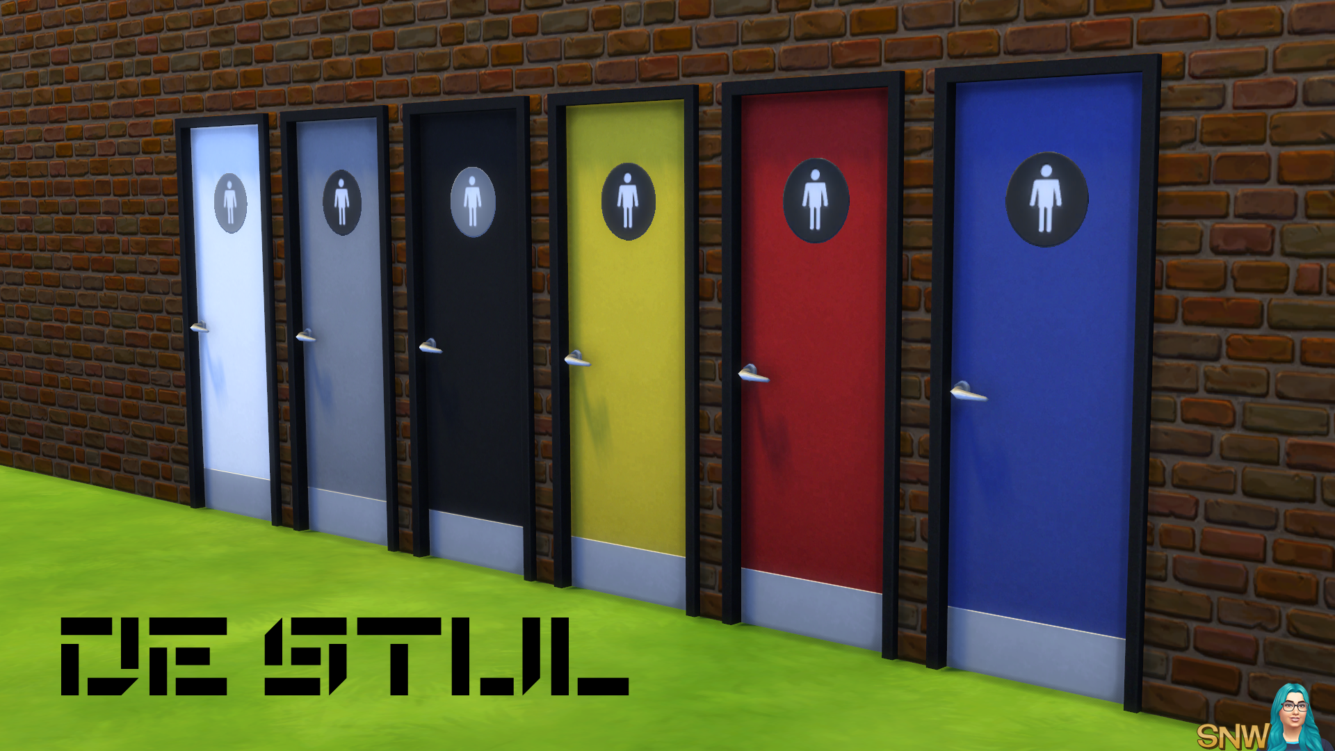 De Stijl Doors for The Sims 4