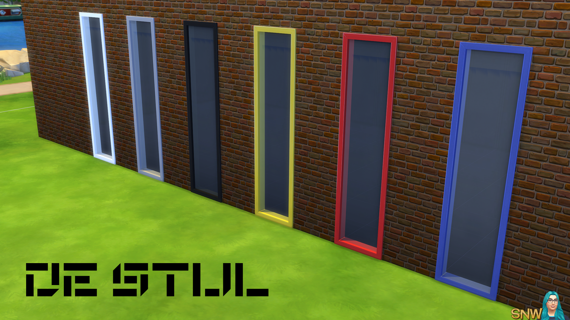 De Stijl Windows for The Sims 4