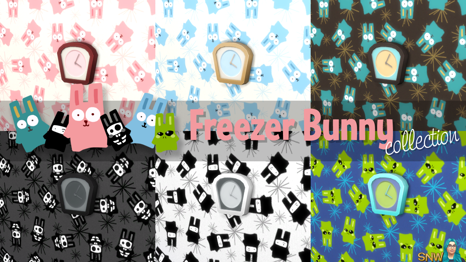 Freezer Bunny Collection: Clock