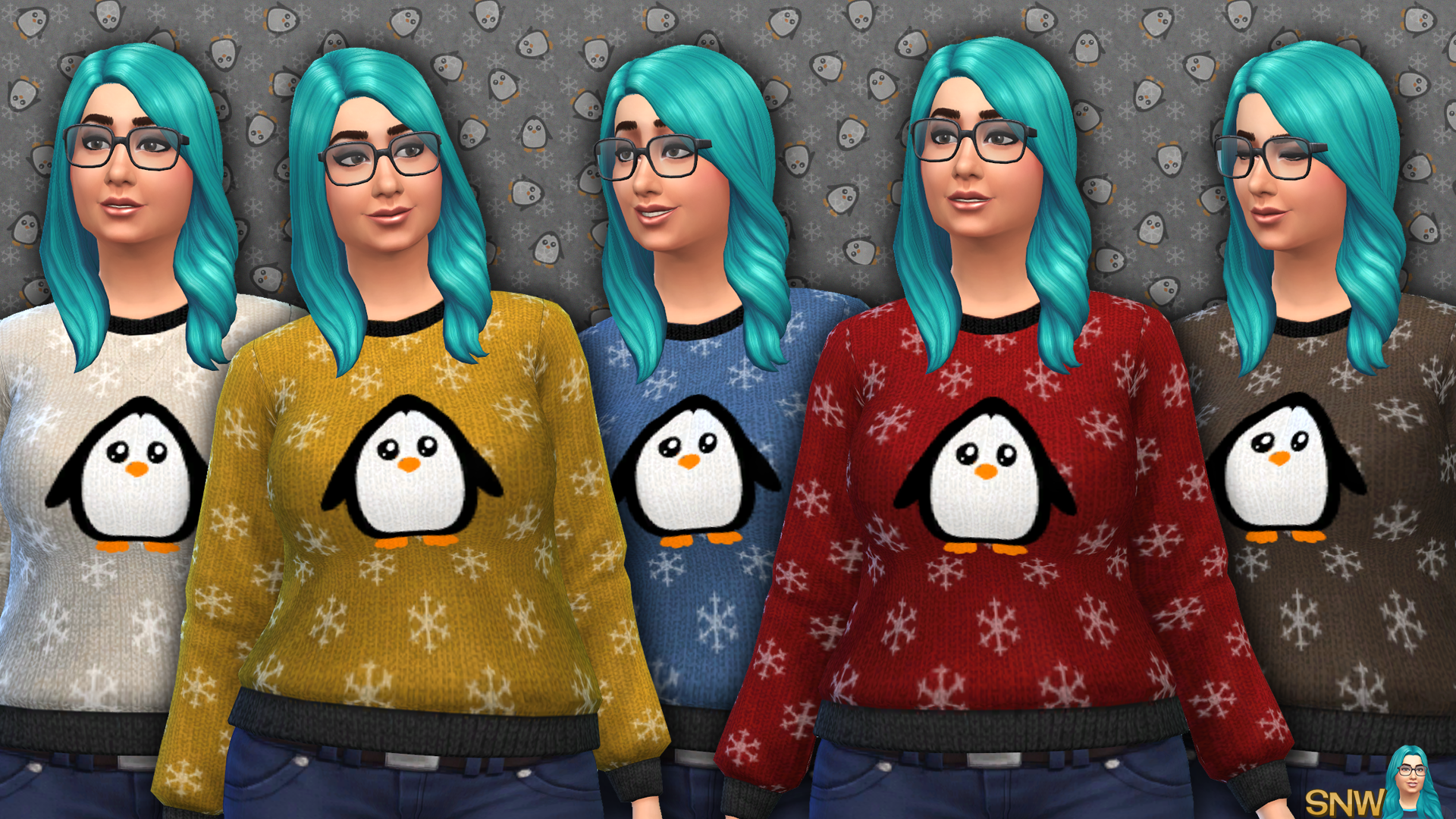 Women&#039;s Penguin Print Sweater