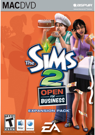The Sims 2: Open for Business for Mac box art packshot
