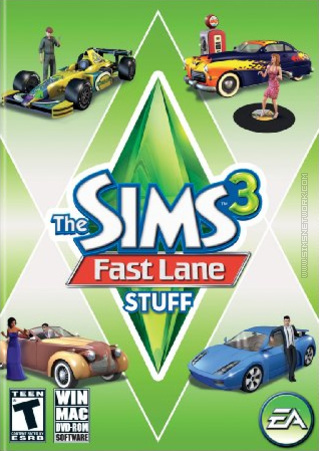 The Sims 3: Fast Lane Stuff box art packshot US