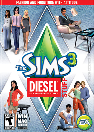 The Sims 3: Diesel Stuff box art packshot US