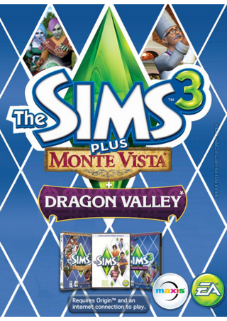 The Sims 3 Plus Monte Vista and Dragon Valley packshot box art