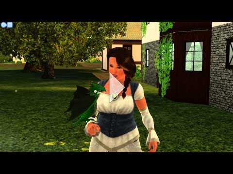 The Sims 3 Dragon Valley: Playing with Veggie (the green dragon)