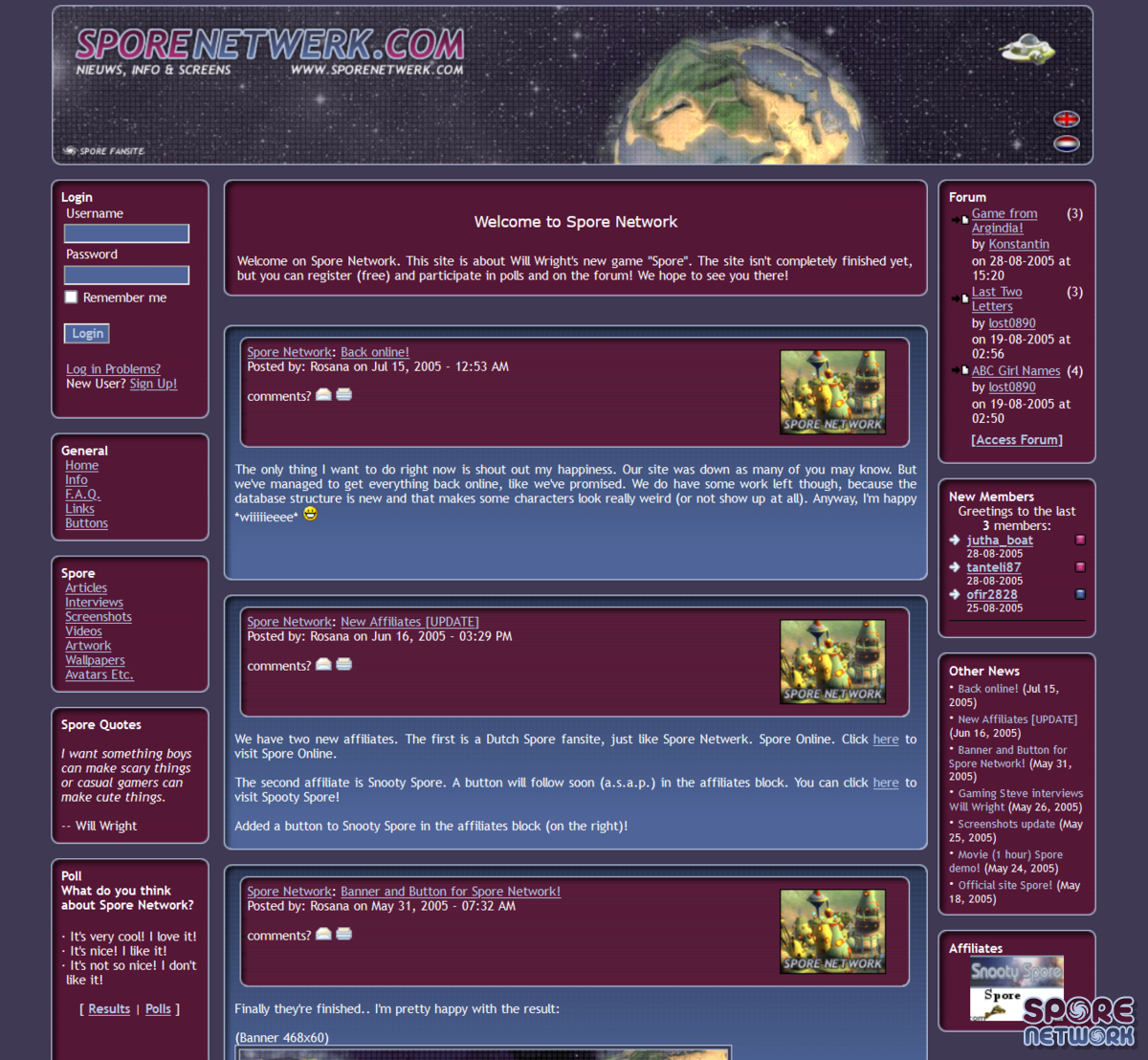 SporeNetwork around 2005